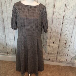 Croft & Barrow Black and White Checkered Midi Dress